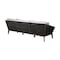 Armen Living Athos Indoor Outdoor 3 Seater Sofa in Dark Eucalyptus Wood with Charcoal Rope and Gray Cushions LCATSOWDDK - alternate 3
